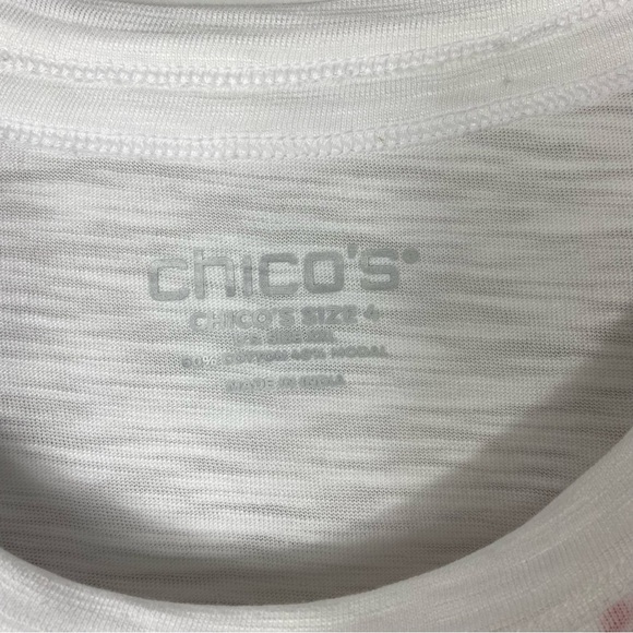 Floral Scoop Neck Tee Chico's Sz 4 20/22 - Picture 9 of 13